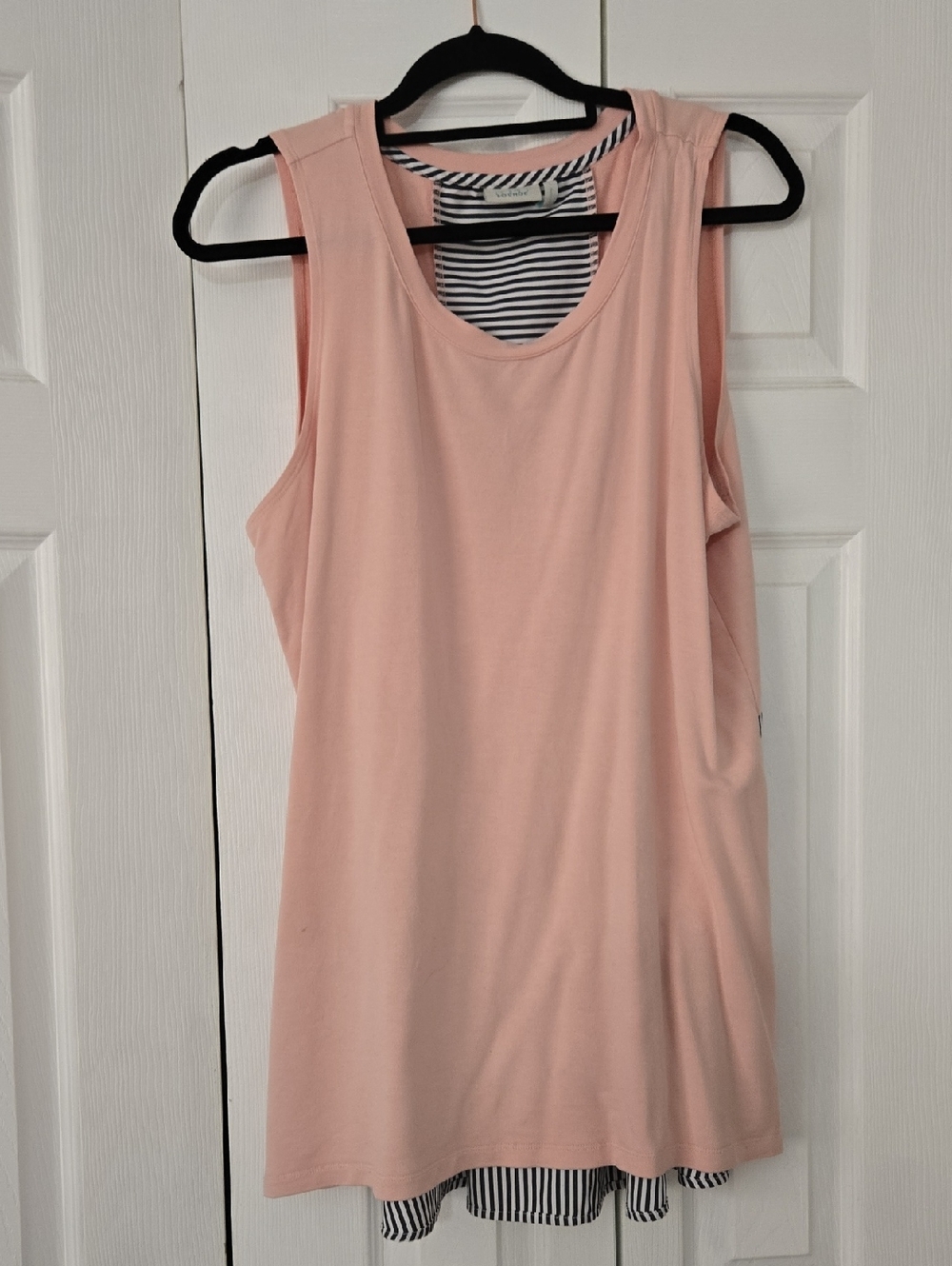 LOGO by Lori Goldstein Soft Light Pink Scoop Neck Tank